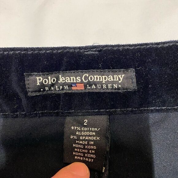 Polo Jeans Company Ralph Lauren Black Velvet Pencil Skirt - Size 2 - Picture 3 of 7